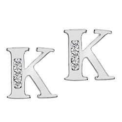 9K White Gold A Cubic Zirconia Earring 0.03 ct, Gold Wt. 0.53 Gms 0.030 Ct.