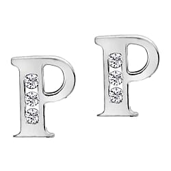 9K White Gold A Cubic Zirconia Earring 0.03 ct, Gold Wt. 0.53 Gms 0.030 Ct.