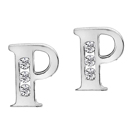 9K White Gold  A   Cubic Zirconia  Earring 0.03 ct,  Gold Wt. 0.57 Gms  0.030  Ct.