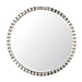 Green Decore Array Antique Plated Nickel Round Wall Mirror (Size 61 cm) - Silver