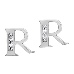 9K White Gold A Cubic Zirconia Earring 0.03 ct, Gold Wt. 0.53 Gms 0.030 Ct.