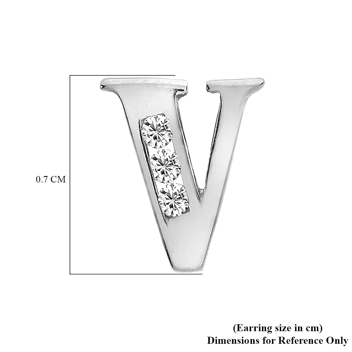 9K White Gold  A   Cubic Zirconia  Earring 0.03 ct,  Gold Wt. 0.58 Gms  0.030  Ct.