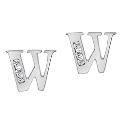 9K White Gold A Cubic Zirconia Earring 0.03 ct, Gold Wt. 0.53 Gms 0.030 Ct.