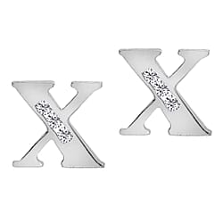 9K White Gold A Cubic Zirconia Earring 0.03 ct, Gold Wt. 0.53 Gms 0.030 Ct.