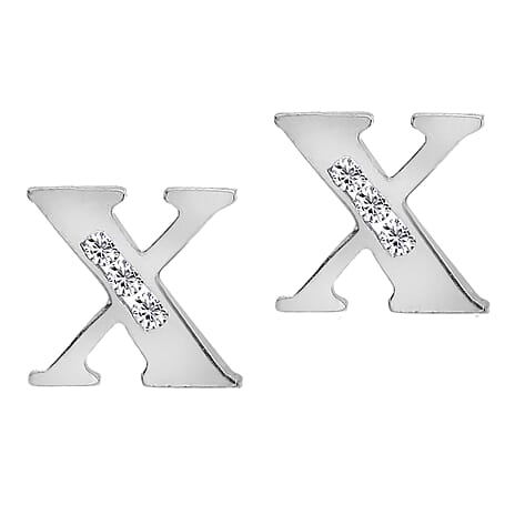 9K White Gold  A   Cubic Zirconia  Earring 0.03 ct,  Gold Wt. 0.61 Gms  0.030  Ct.