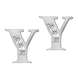 9K White Gold A Cubic Zirconia Earring 0.03 ct, Gold Wt. 0.53 Gms 0.030 Ct.