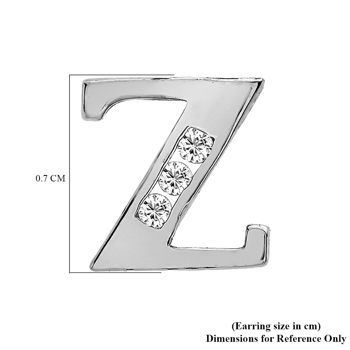 9K White Gold   Cubic Zirconia  Earring 0.03 ct,  Gold Wt. 0.62 Gms  0.030  Ct.