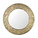 Green Decore Abyss Textured Round Wall Mirror (Size 63 cm) - Brass