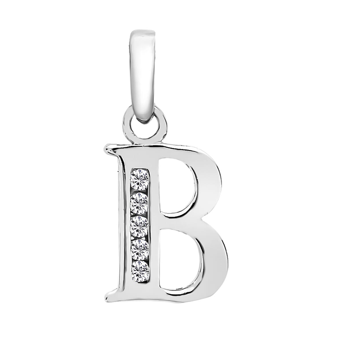 9K White Gold  A   Cubic Zirconia  Pendant 0.03 ct,  Gold Wt. 0.54 Gms  0.025  Ct.