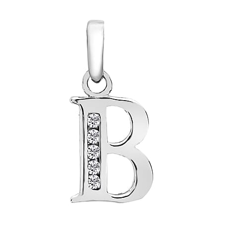 9K White Gold  A   Cubic Zirconia  Pendant 0.03 ct,  Gold Wt. 0.54 Gms  0.025  Ct.