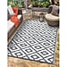 Green Decore Lightweight Reversible Stain Proof Plastic Outdoor Rug (Size 180x120 cm) - Warm Grey and White