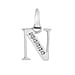 9K White Gold  A   Cubic Zirconia  Pendant 0.03 ct,  Gold Wt. 0.54 Gms  0.025  Ct.