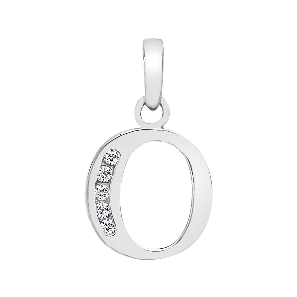 9K White Gold  A   Cubic Zirconia  Pendant 0.03 ct,  Gold Wt. 0.5 Gms  0.025  Ct.