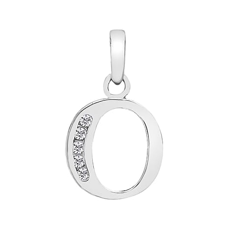 9K White Gold  A   Cubic Zirconia  Pendant 0.03 ct,  Gold Wt. 0.5 Gms  0.025  Ct.