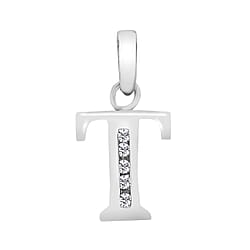 9K White Gold  A   Cubic Zirconia  Pendant 0.03 ct,  Gold Wt. 0.54 Gms  0.025  Ct.