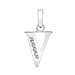 9K White Gold  A   Cubic Zirconia  Pendant 0.03 ct,  Gold Wt. 0.54 Gms  0.025  Ct.
