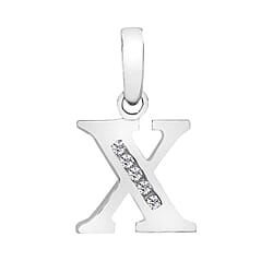 9K White Gold  A   Cubic Zirconia  Pendant 0.03 ct,  Gold Wt. 0.54 Gms  0.025  Ct.