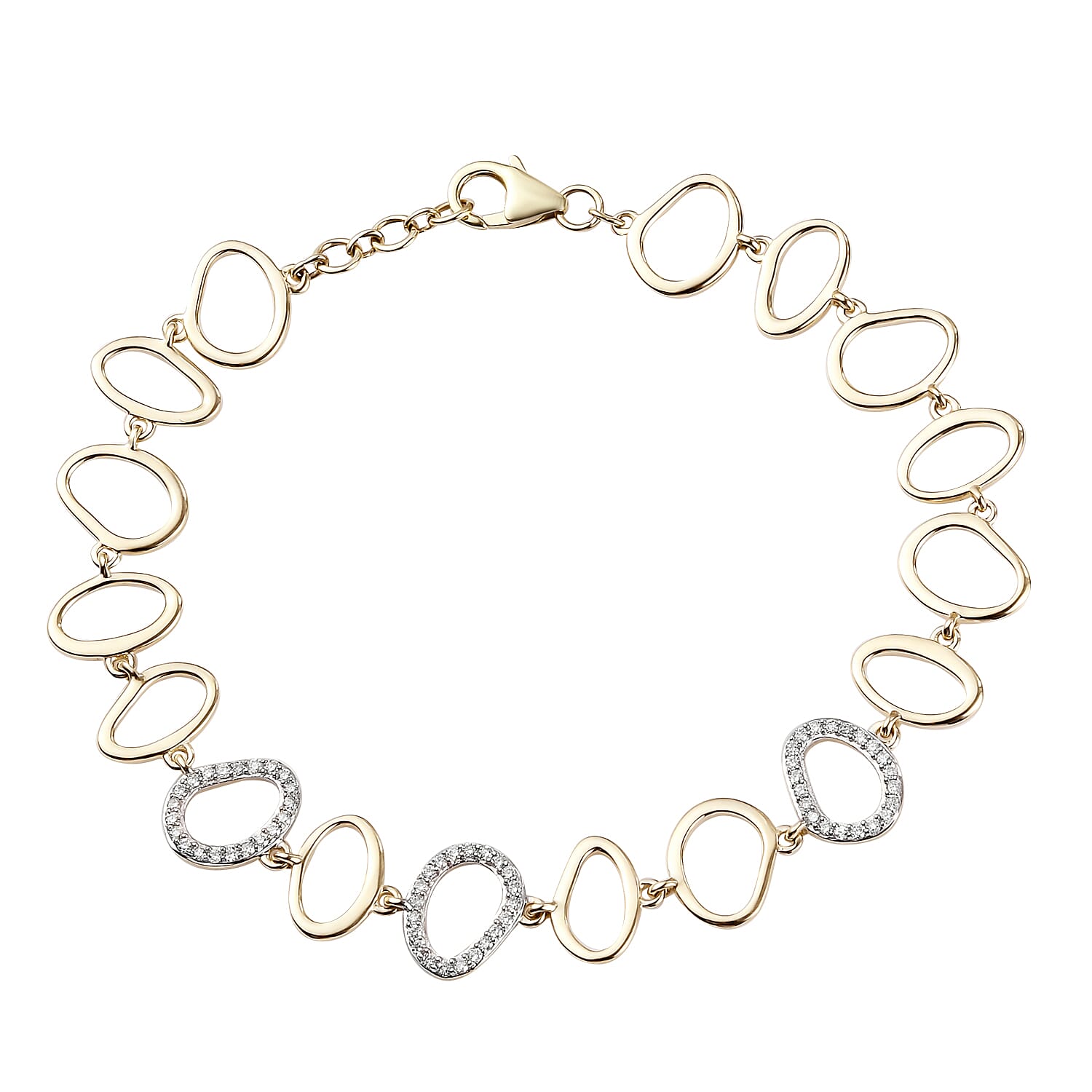 RACHEL GALLEY 9K Yellow Gold SGL Certified Diamond (I1-G-H) Bracelet (Size - 8 with Ext.) 0.50 Ct, Gold Wt. 8.98 Gms