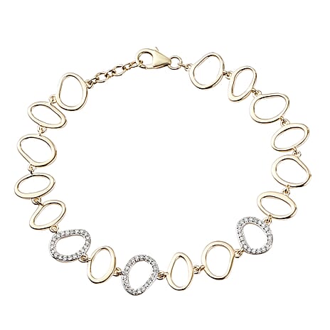 RACHEL GALLEY 9K Yellow Gold SGL Certified Diamond (I1-G-H) Bracelet (Size - 8 with Ext.) 0.50 Ct, Gold Wt. 8.98 Gms