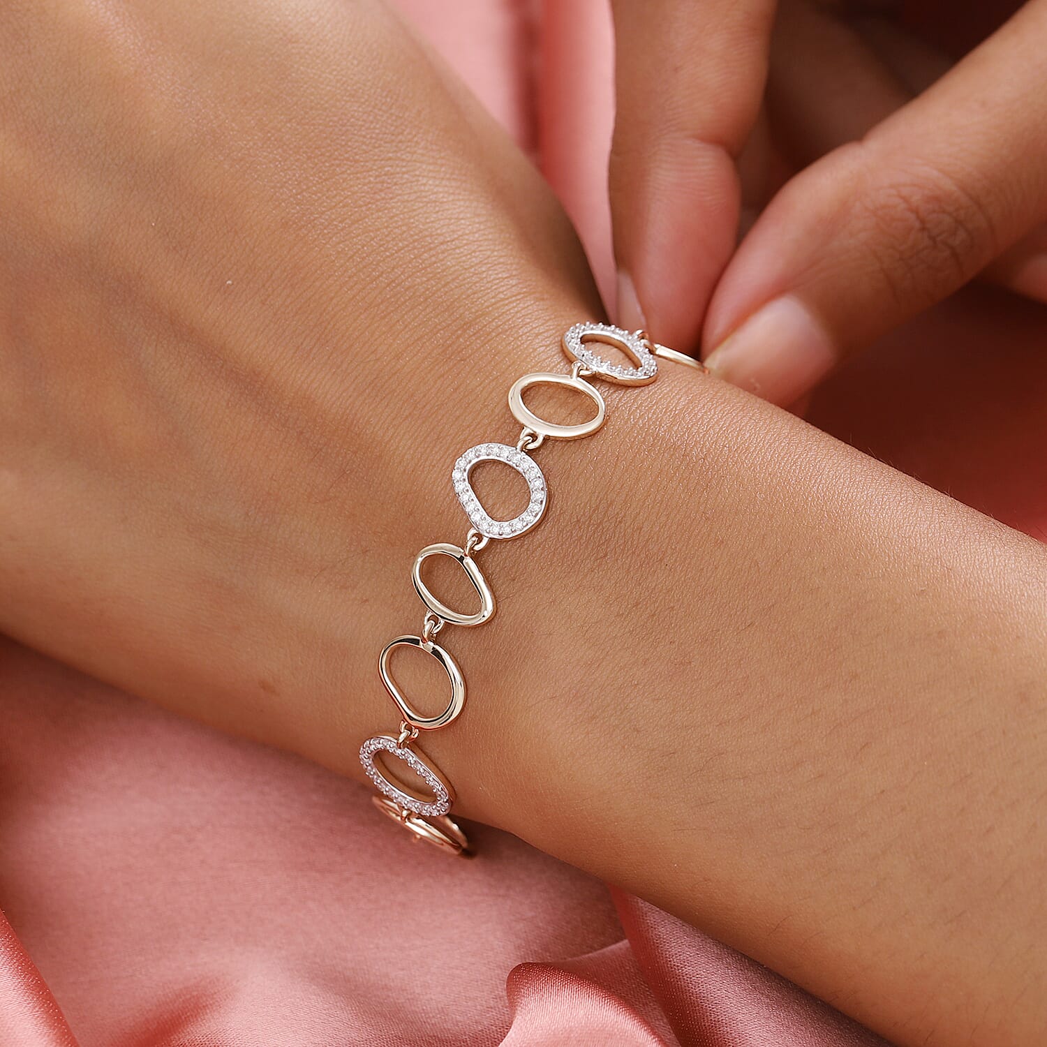 RACHEL GALLEY 9K Yellow Gold SGL Certified Diamond (I1-G-H) Bracelet (Size - 8 with Ext.) 0.50 Ct, Gold Wt. 8.98 Gms