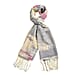 La Marey 100% Merino Wool Stripes Pattern Scarf - Peach White and Multi