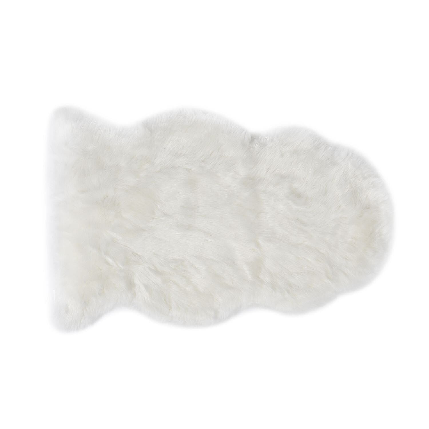 Super Soft Faux Fur Rug (Size 100x60 cm) - White