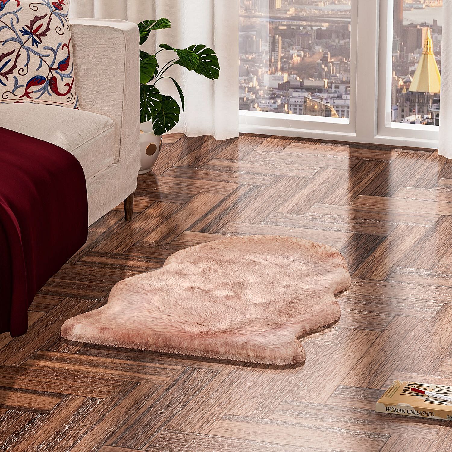 Super Soft Faux Fur Rug (Size 100x60 cm) -  Lavender