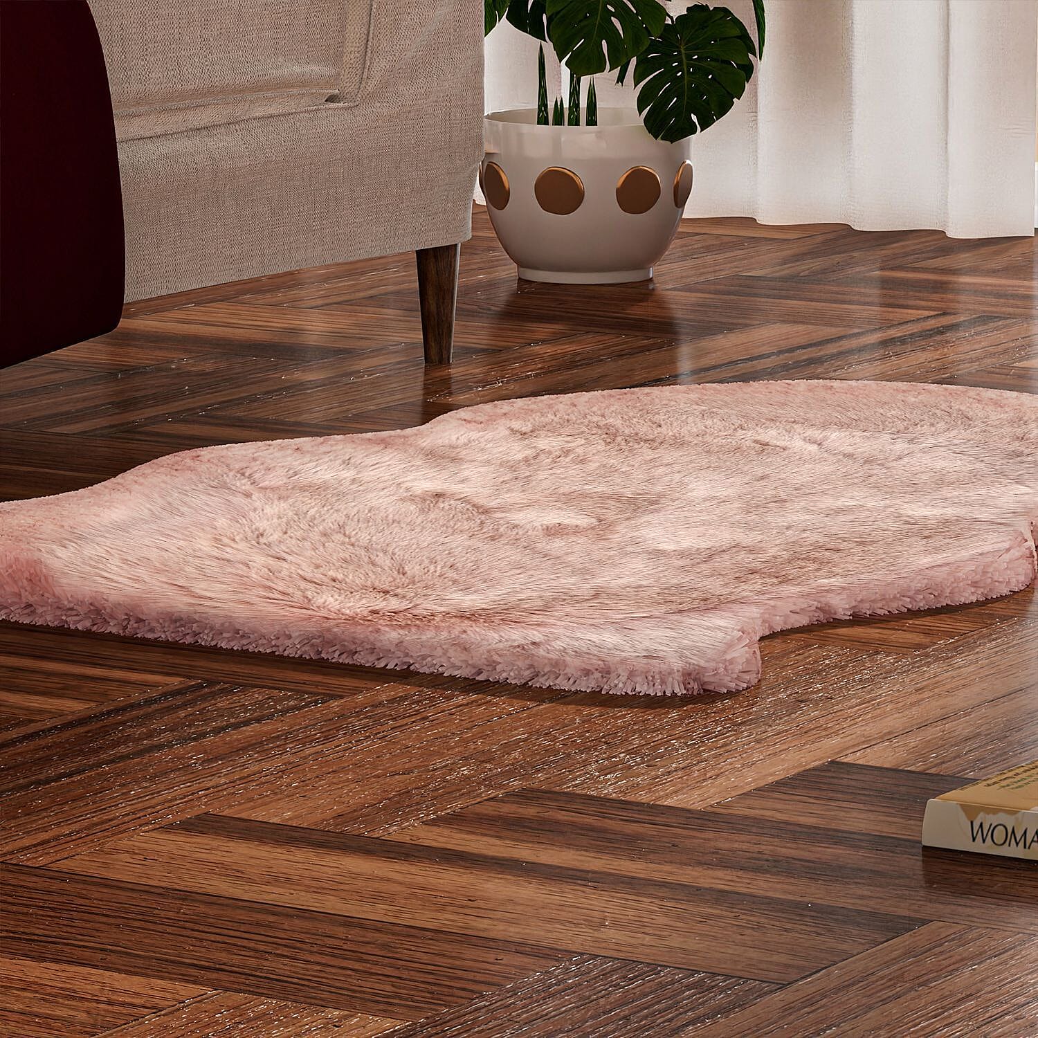 Super Soft Faux Fur Rug (Size 100x60 cm) -  Lavender