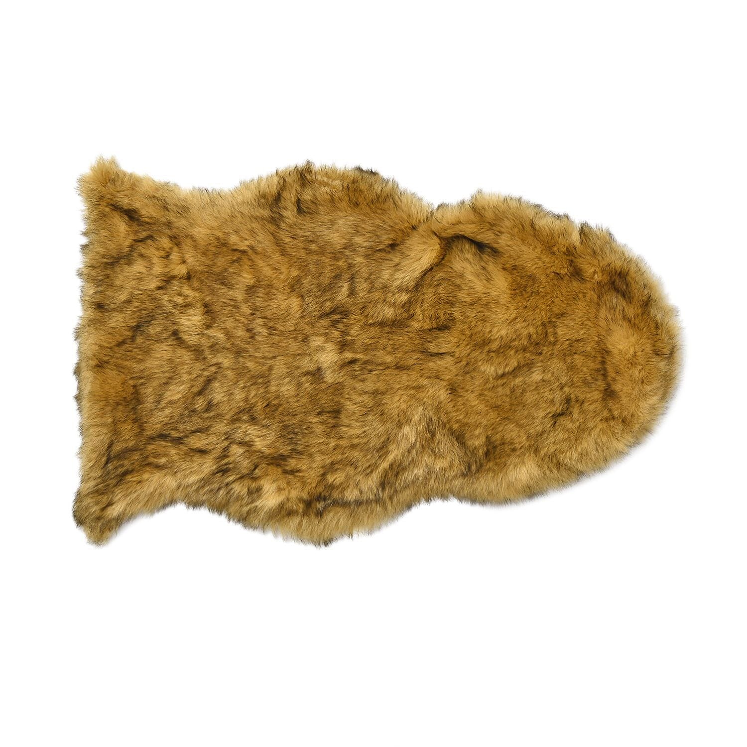 Super Soft Faux Fur Rug (Size 100x60 cm) - Brown