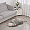 Faux Fur Patterned Rug - Doormat -  Grey