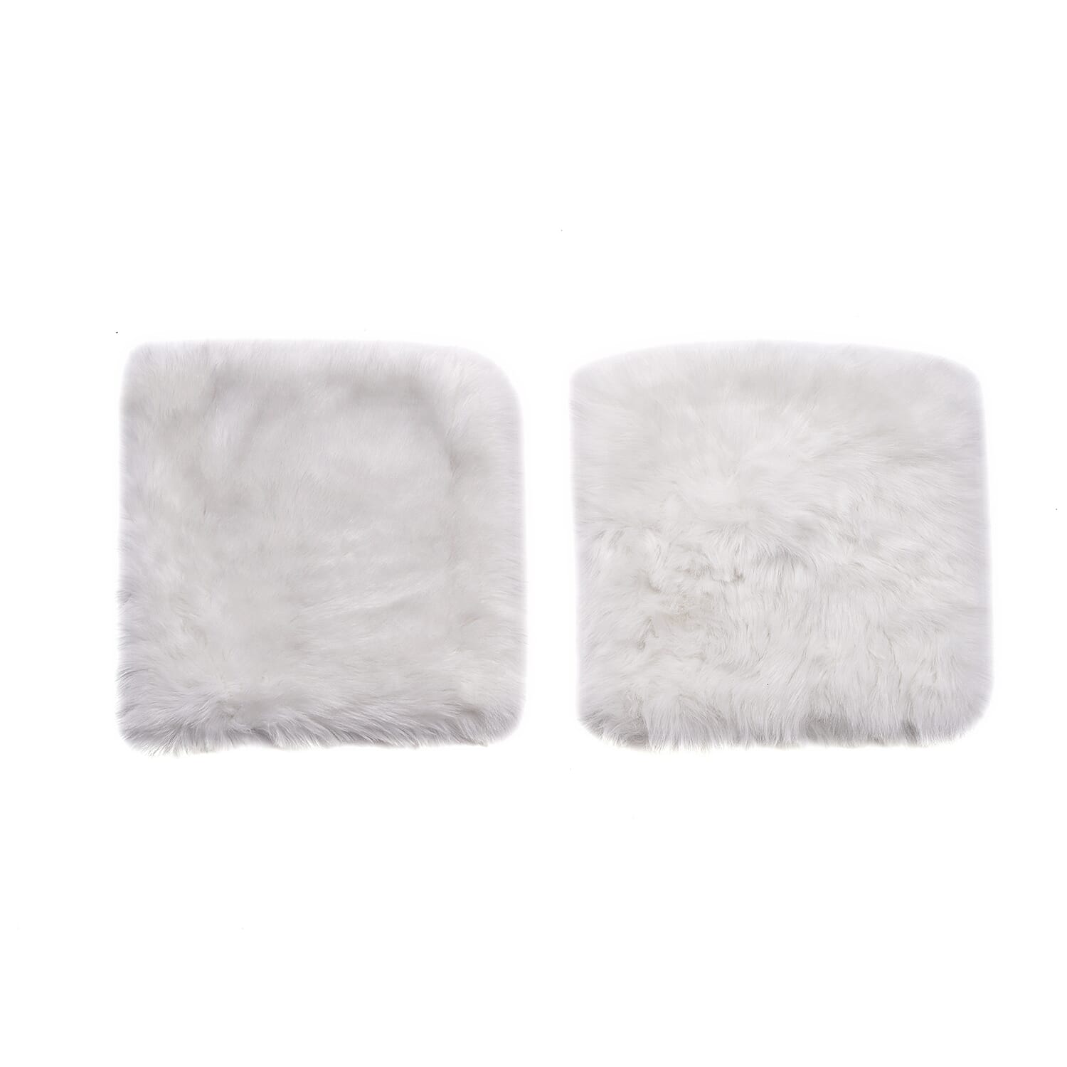 Super Soft Faux Fur Cushion Cover (Size 45x45 cm) - White