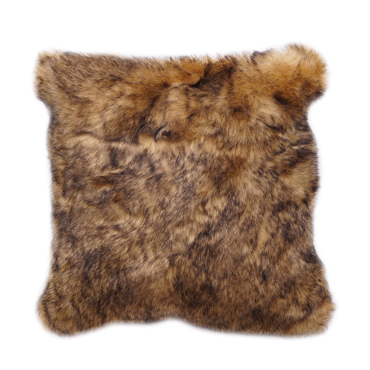 Super Soft Faux Fur Cushion Cover (Size 45 cm) - Brown