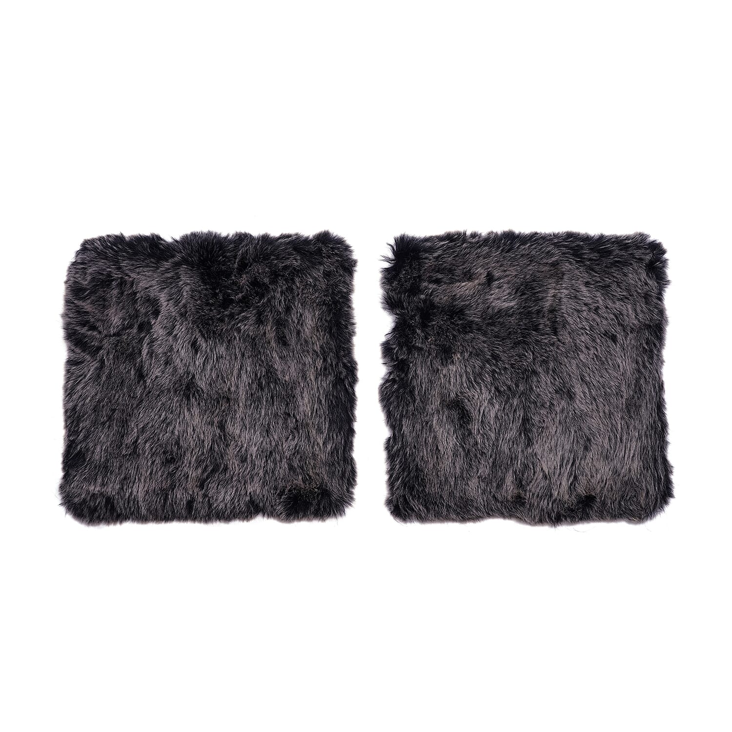Super Soft Faux Fur Cushion Cover (Size 45 cm) - Black