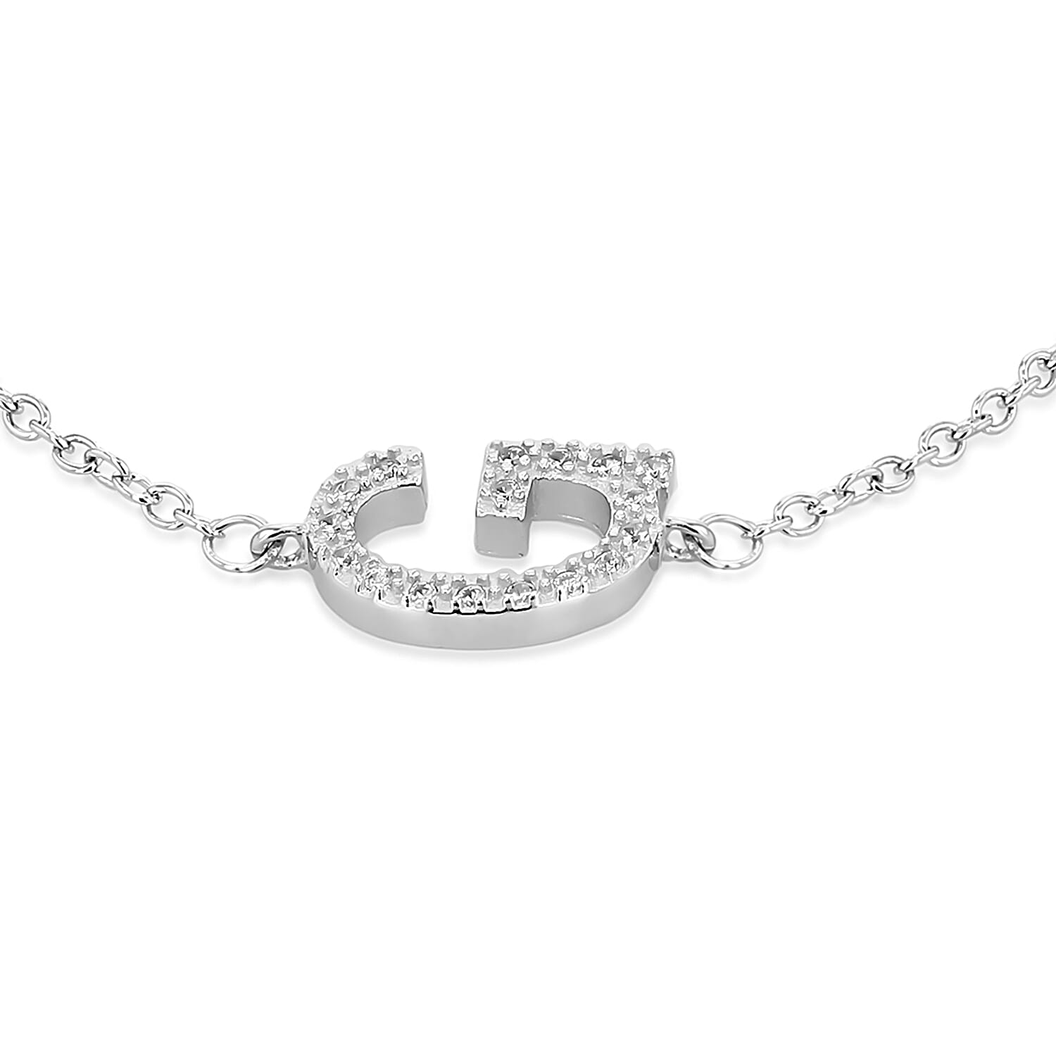 Cubic Zirconia  Bracelet (Size - 7.5)  Sterling Silver 0.09 ct  0.085  Ct.