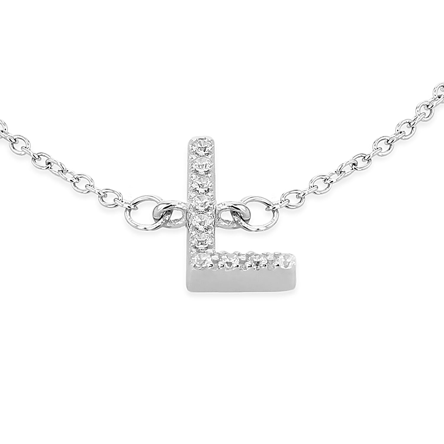 Cubic Zirconia  Bracelet (Size - 7.5) in Rhodium Overlay Sterling Silver 0.05 ct  0.050  Ct.