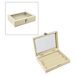 Velevet Earrings Jewellery Box with Transparent Window (Size 20x15x4 ) - Burgandy