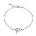 Cubic Zirconia  Bracelet (Size - 7.5) in Rhodium Overlay Sterling Silver 0.08 ct  0.080  Ct.