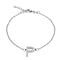 Cubic Zirconia  Bracelet (Size - 7.5) in Rhodium Overlay Sterling Silver 0.08 ct  0.080  Ct.