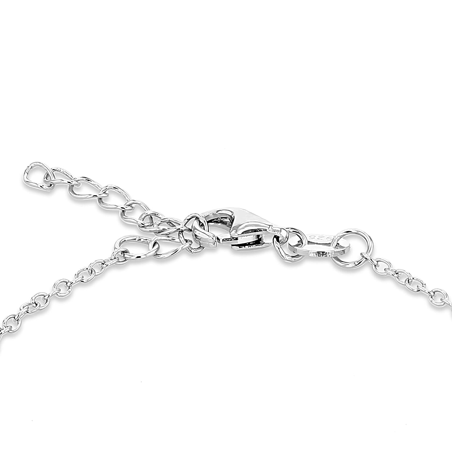 Cubic Zirconia  Bracelet (Size - 7.5) in Rhodium Overlay Sterling Silver 0.08 ct  0.080  Ct.