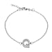 Cubic Zirconia  Bracelet (Size - 7.5) in Rhodium Overlay Sterling Silver 0.09 ct  0.090  Ct.