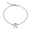 Cubic Zirconia  Bracelet (Size - 7.5) in Rhodium Overlay Sterling Silver 0.10 ct  0.095  Ct.