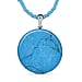 Blue Howlite and Blue Seed Necklace (Size - 20) in Sterling Silver 43.30 Ct.