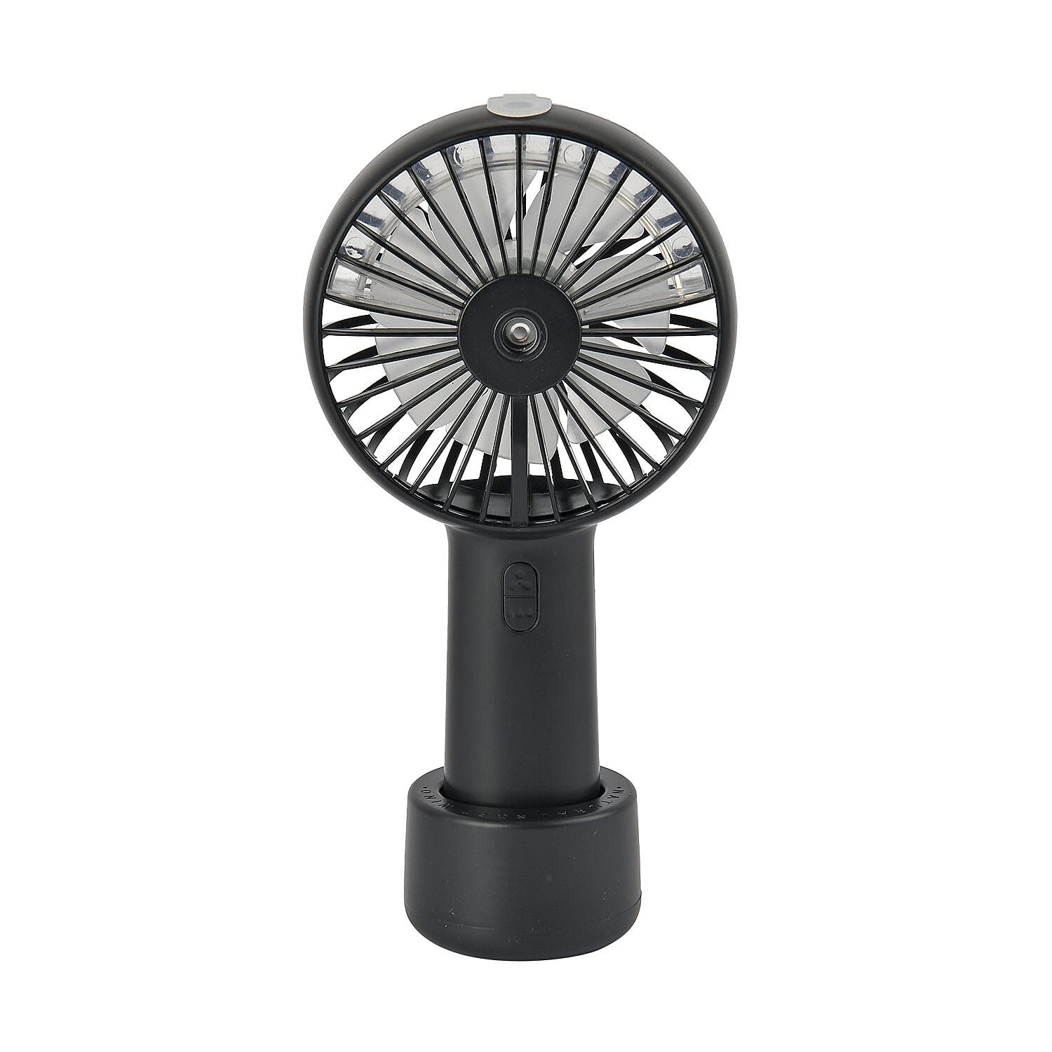 2 in 1 Mist Spray Fan with Detachable Base (Size 20x11x4 cm) - Black (LI-Battery 2000mAh,) USB Charged.