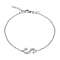 Cubic Zirconia  Bracelet (Size - 7.5) in Rhodium Overlay Sterling Silver 0.09 ct  0.085  Ct.