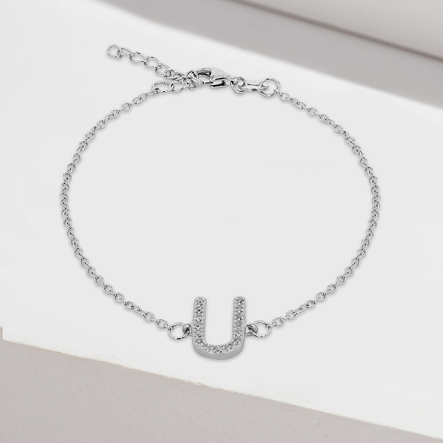 Cubic Zirconia  Bracelet (Size - 7.5)  Sterling Silver 0.07 ct  0.065  Ct.