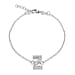 Cubic Zirconia  Bracelet (Size - 7.5) in Rhodium Overlay Sterling Silver 0.07 ct  0.070  Ct.