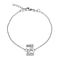 Cubic Zirconia  Bracelet (Size - 7.5) in Rhodium Overlay Sterling Silver 0.07 ct  0.070  Ct.