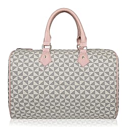 Barrel Shaped Holdall Handbag with Detachable Strap (Size 40x25x20 cm)  - Brown