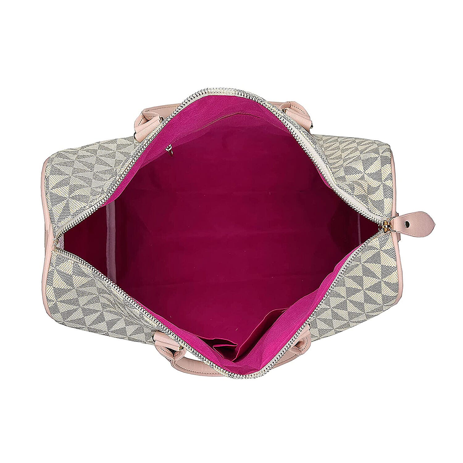 Barrel Shaped Holdall Handbag with Detachable Strap (Size 40x25x20 cm)  - Brown