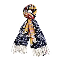 La Marey 100% Merino Wool Irregular Pattern Scarf - Red and Black